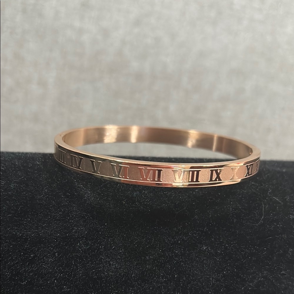 Roman Numeral Rose Gold Bracelet